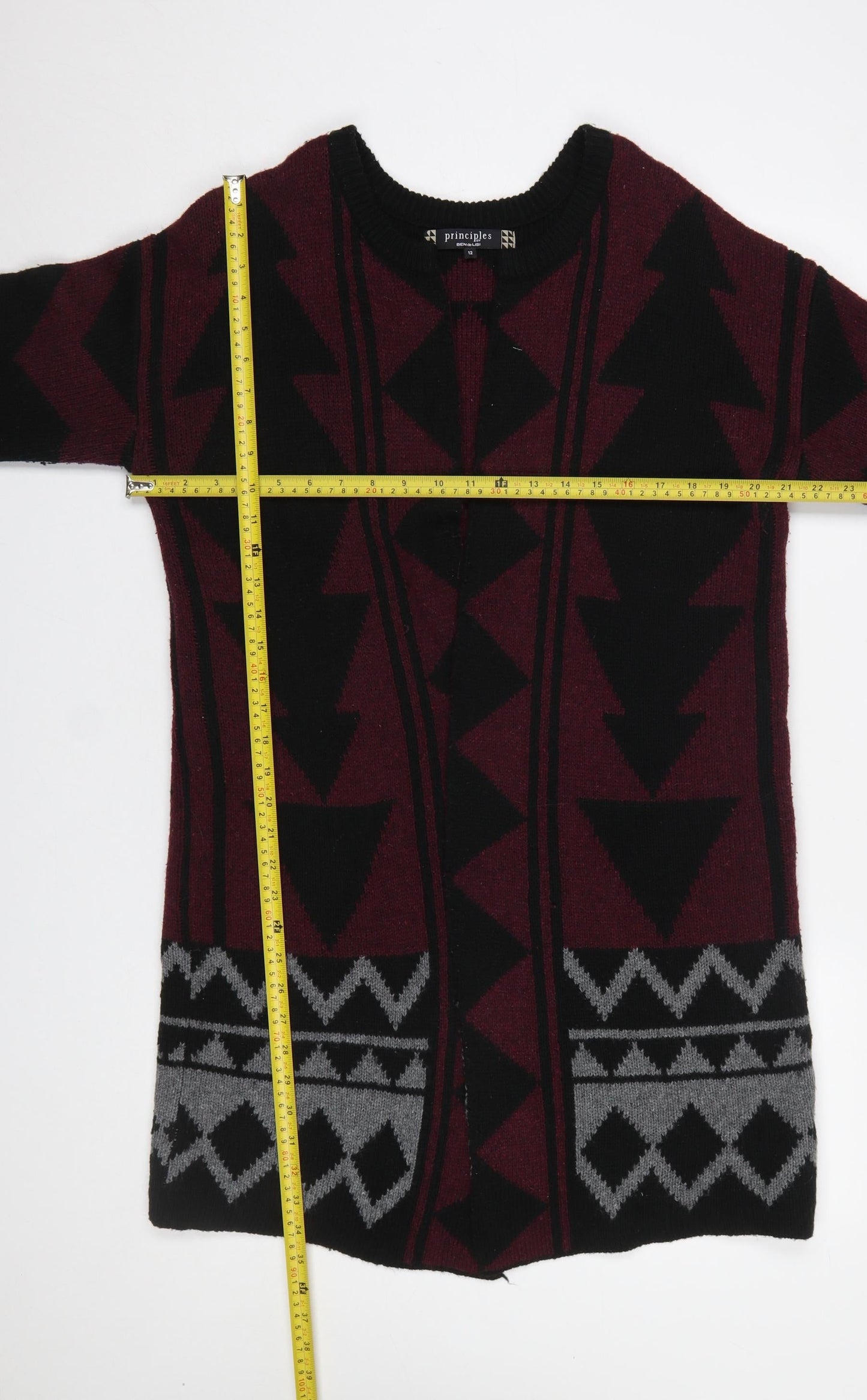 Principles by Ben de Lisi Women's Multicoloured Size 12 Aztec Knit Cardigan