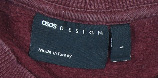 ASOS Design Women's Burgundy Colorado Graphic Pullover Sweatshirt Size S