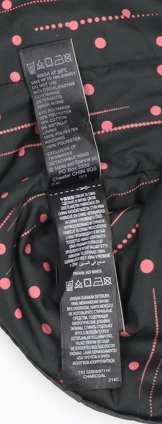 Marks and Spencer Women’s Grey Hooded Parka Coat Size 8