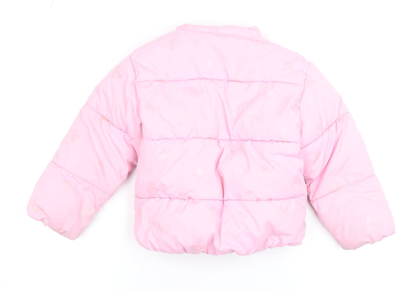 Disney Girls Pink Minnie Mouse Puffer Jacket 5-6 Years Quilted Winter Coat