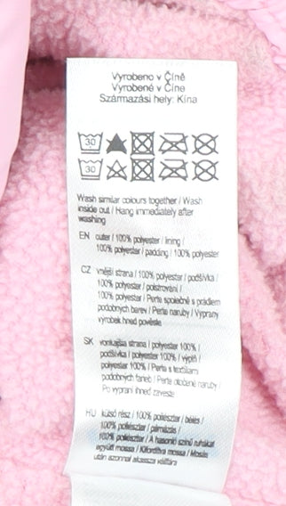 Disney Girls Pink Minnie Mouse Puffer Jacket 5-6 Years Quilted Winter Coat