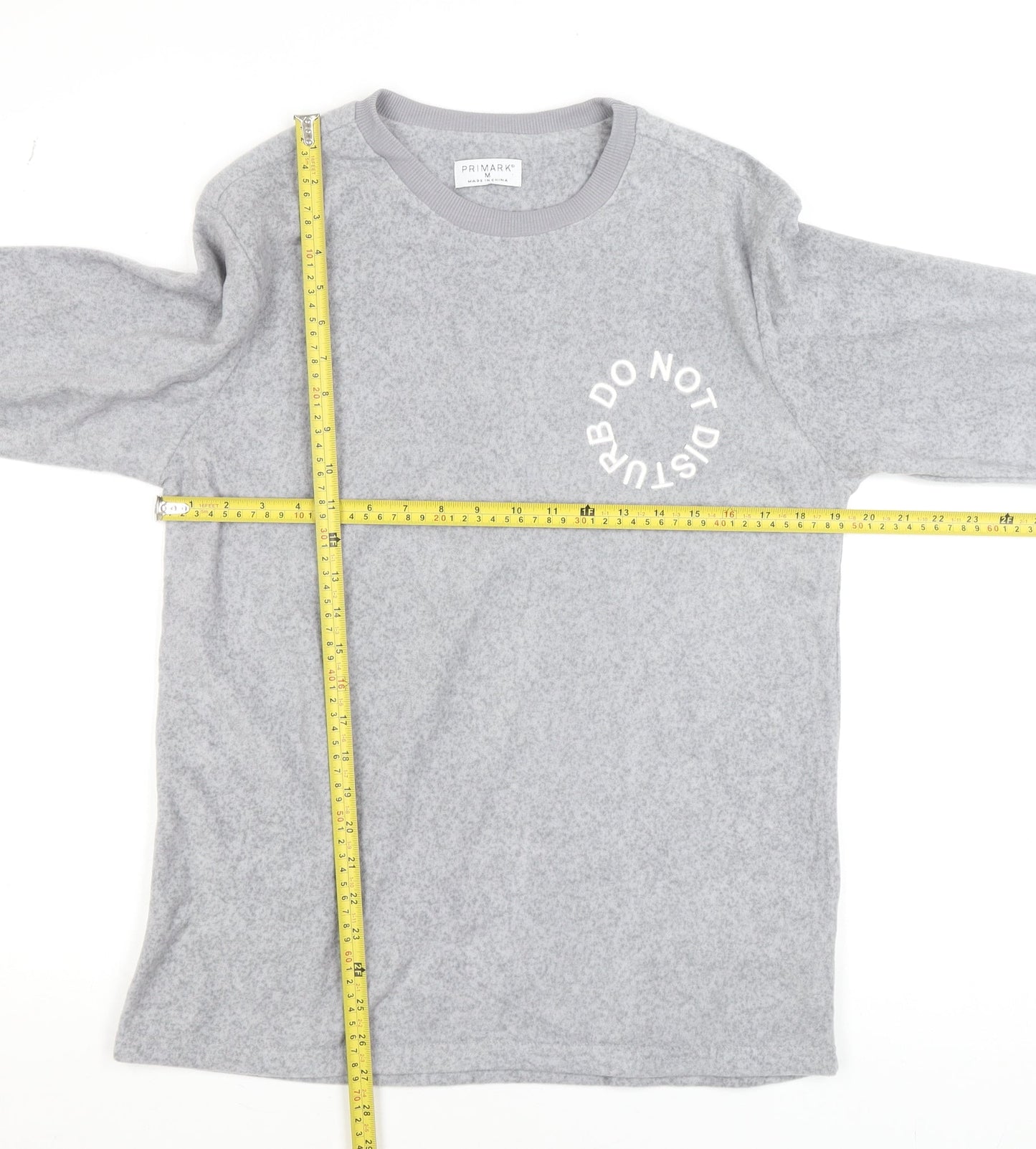Primark Womens Grey Fleece Pullover Jumper Size M Long Sleeve