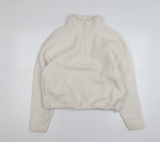 Primark Women Ivory Fleece 1/4 Zip Pullover Sweatshirt XS