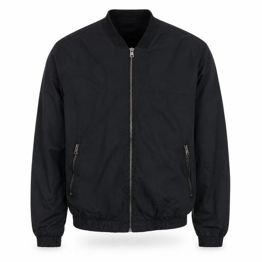 H&M Men's Black Bomber Jacket Size 54 (44in Chest) Casual Zip-Up