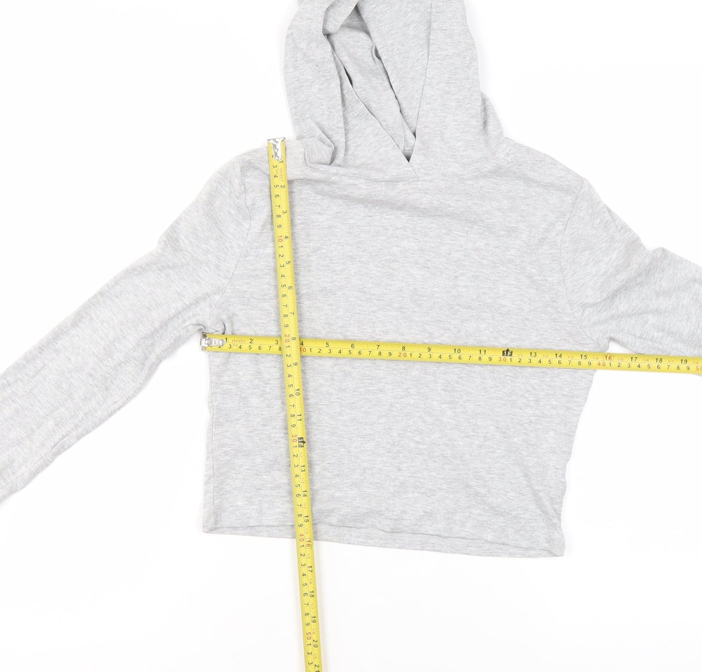 New Look Girls Grey Jersey Pullover Hoodie Age 14-15 Years