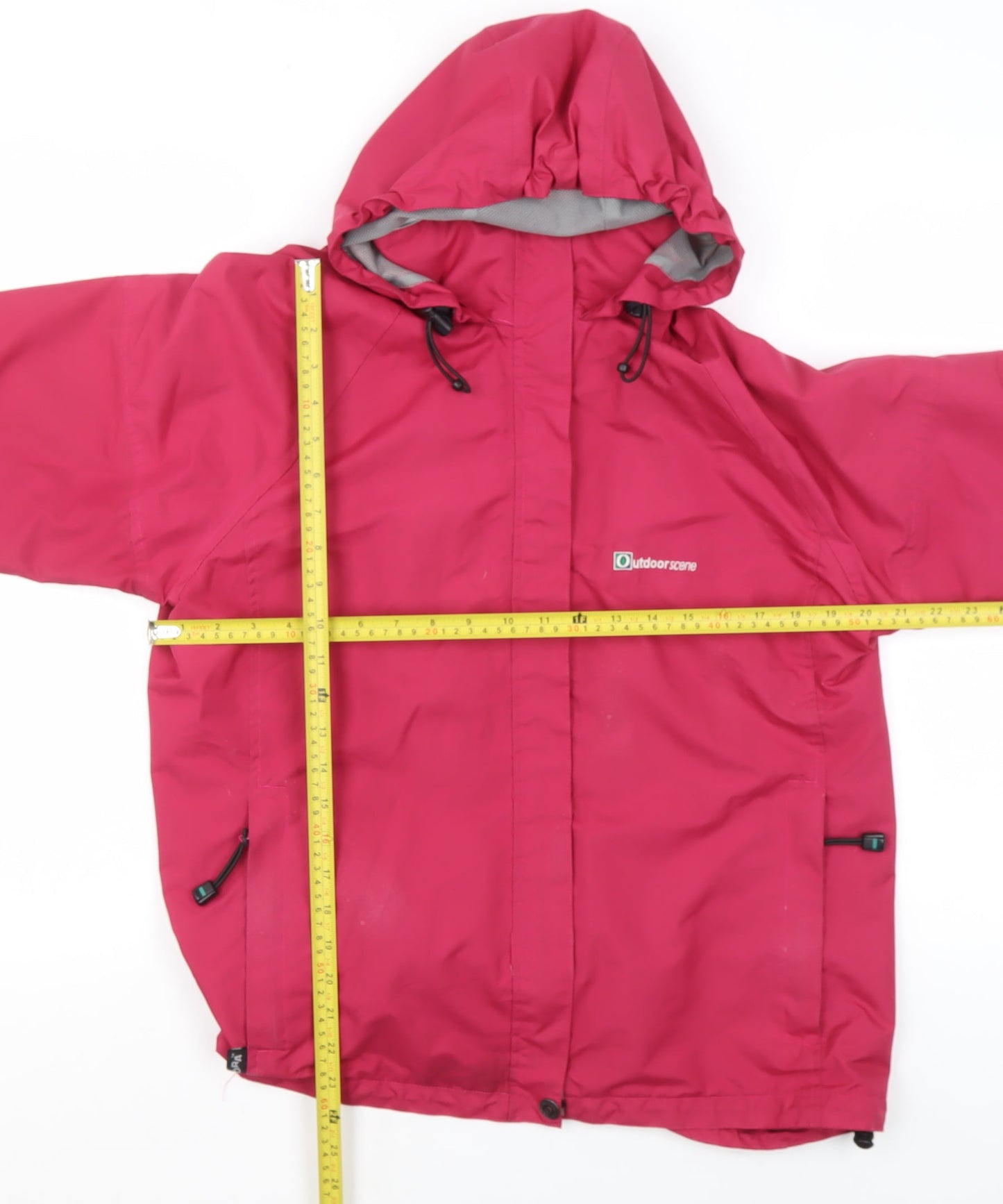 Outdoor Scene Womens Pink Waterproof Hooded Rain Coat Jacket M 12-14
