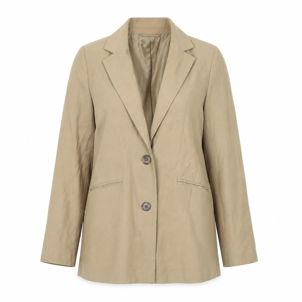 F&F Womens Beige Classic Single-Breasted Blazer UK 8