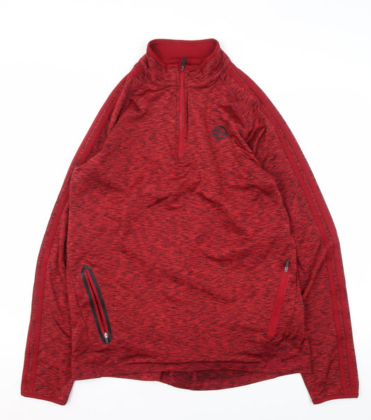 O’Neills Men’s Red Long Sleeve 1/4 Zip Athletic Top Size L