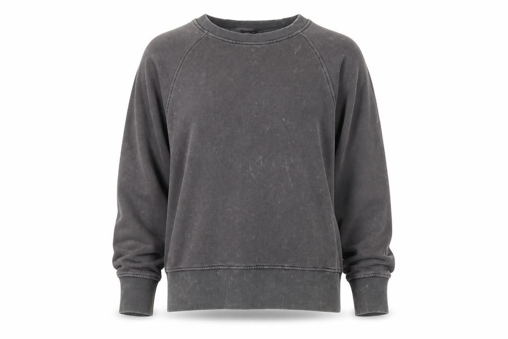 ZARA Women Grey Cotton Blend Pullover Sweatshirt Size S