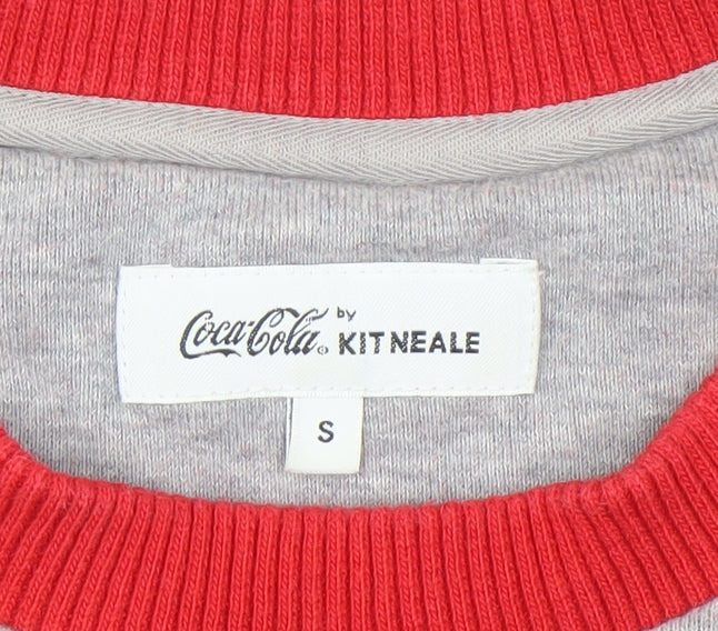 Coca-Cola by Kit Neale Women's Grey Red Pullover Sweatshirt Small
