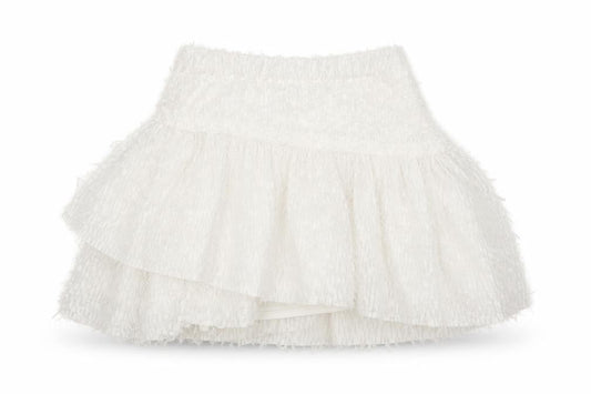 Zara Women White Short Flared Tweed Skirt Size S