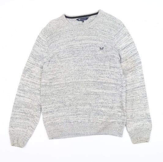 Crew Clothing Company Men's Grey Cotton Knit Jumper M Regular Fit