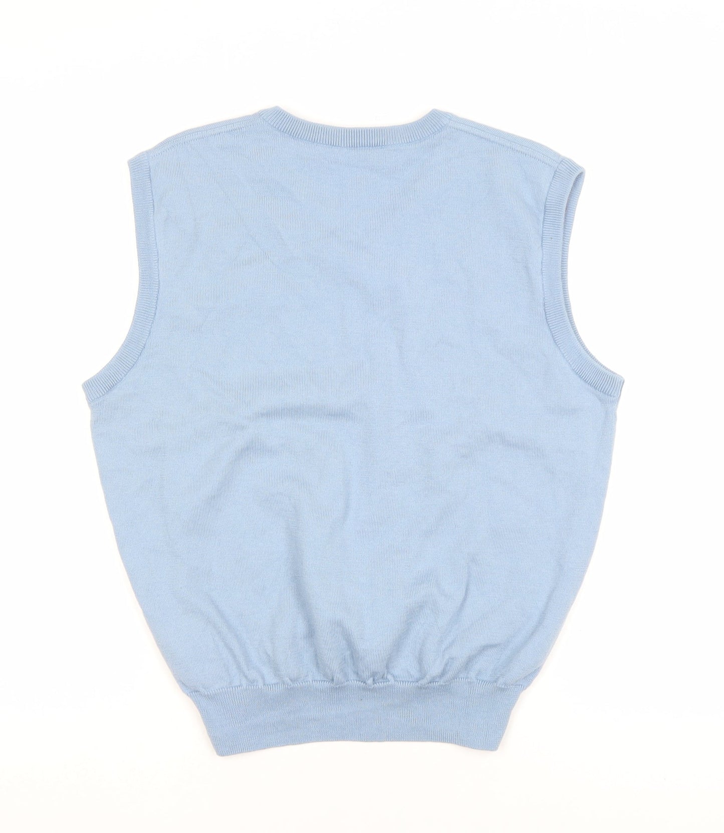 Falke Men’s Blue Wool Cotton V-Neck Waistcoat Size 50 Regular Fit
