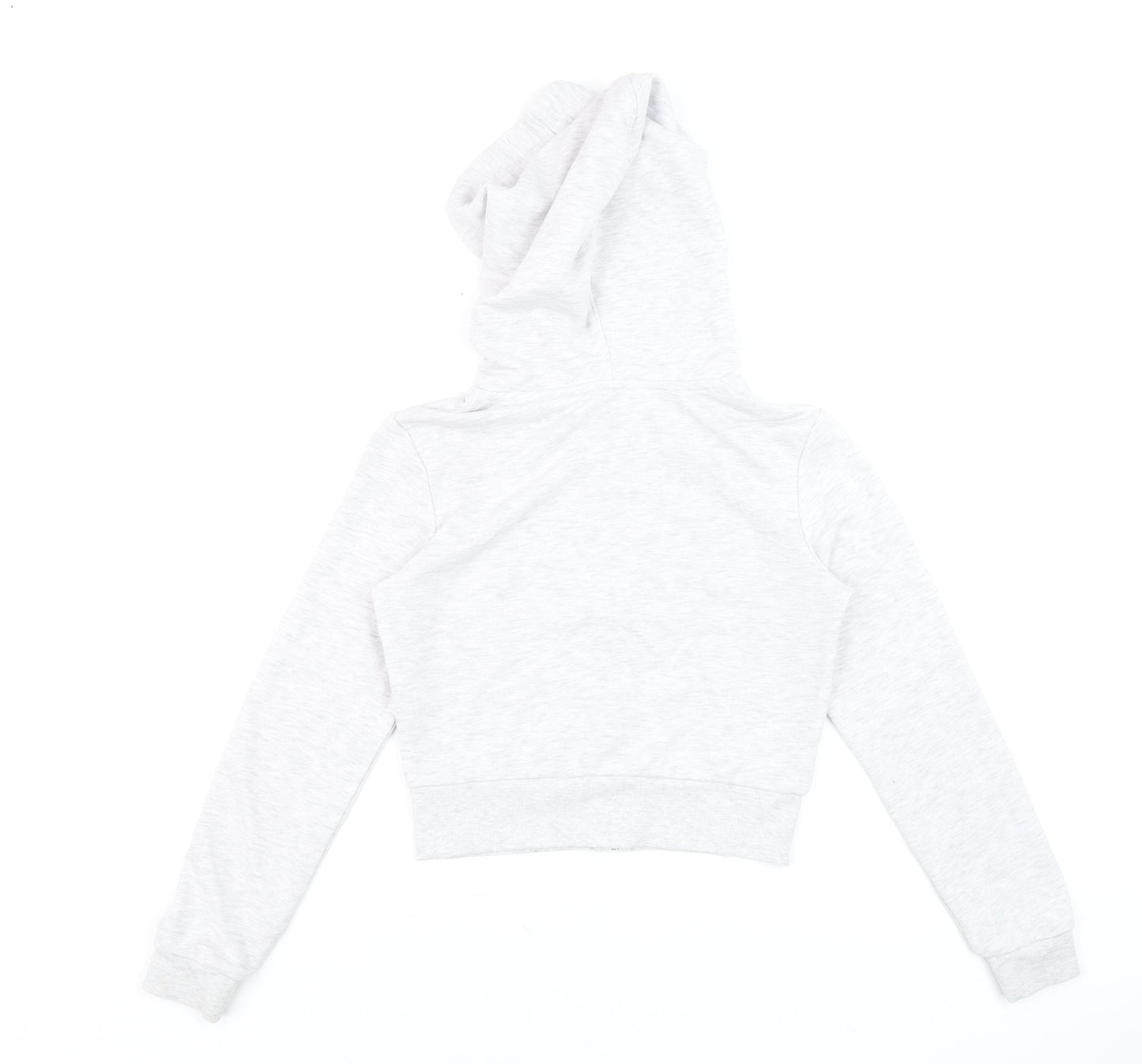 Cropp Women Grey XS Cropped Zip Up Hoodie Lightweight Cotton Blend
