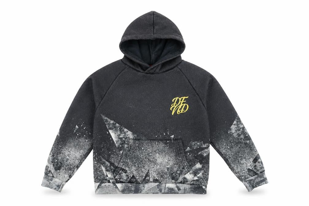 DFND Boys Black Graphic Pullover Hoodie 11-12 Years Fleece Lined