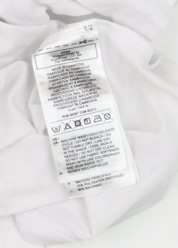 Adidas Womens White XS Regular Fit Sports T-Shirt