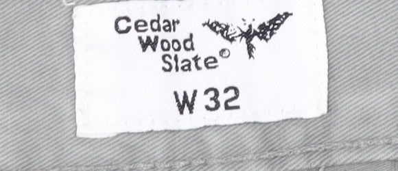 Cedar Wood State Men's Grey Chino Shorts Size 32 Regular Fit Casual