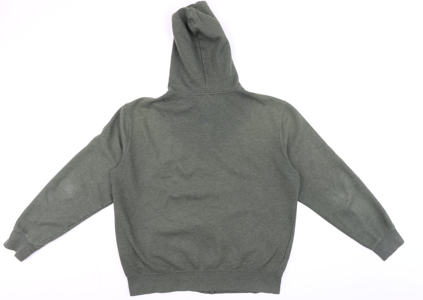 H&M Men’s Green Full Zip Fleece Hoodie Regular Fit Size M