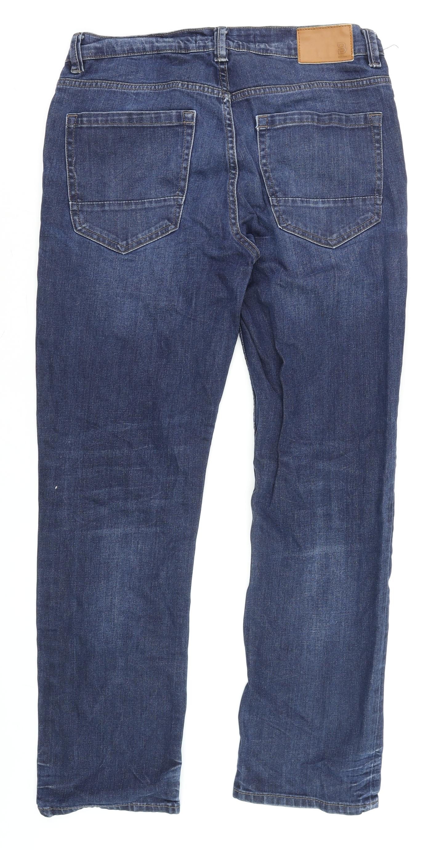 Burton Menswear Blue Denim Straight Jeans 32R Cotton Blend