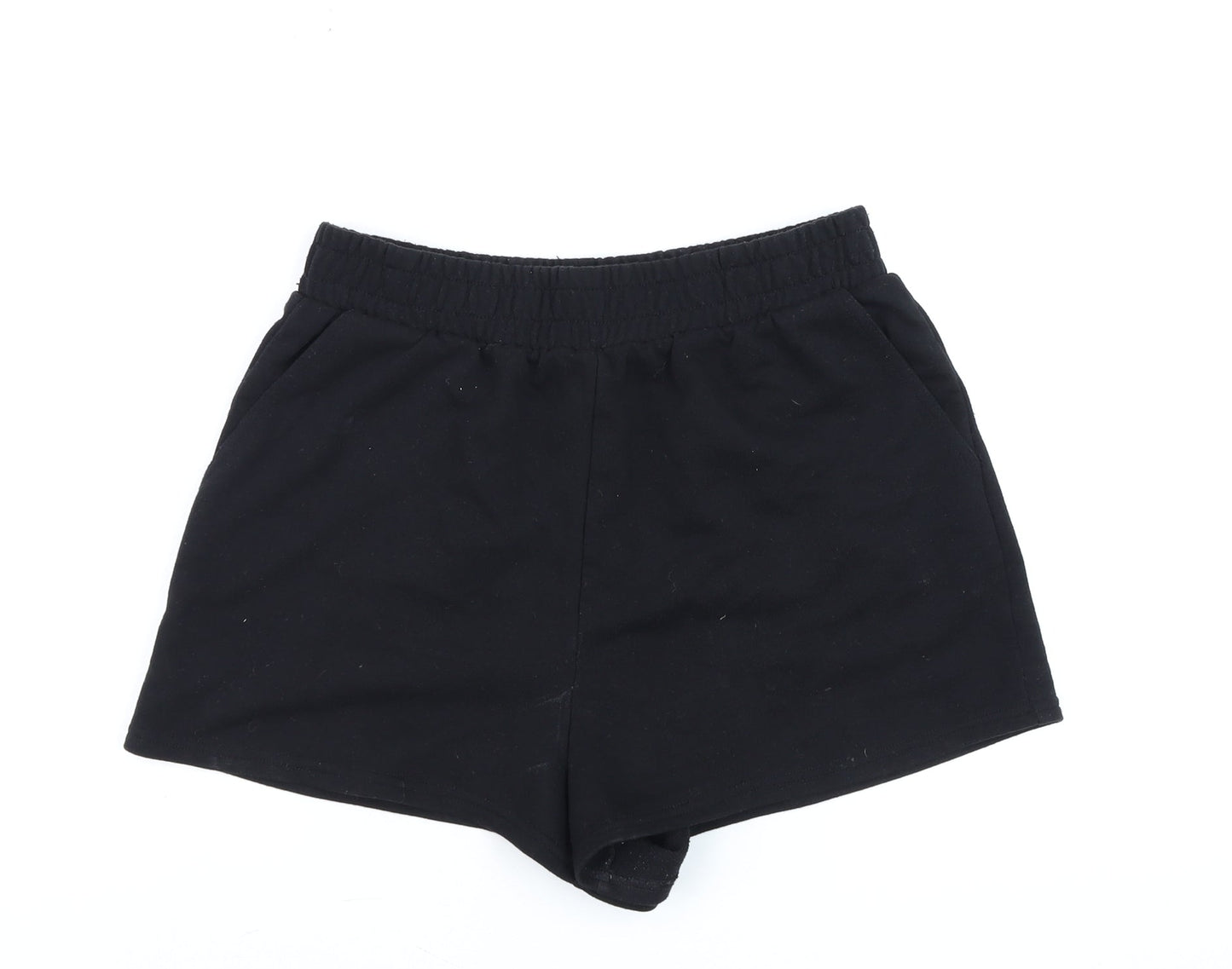 New Look Women Black M Sweat Shorts Cotton Stretch Jersey