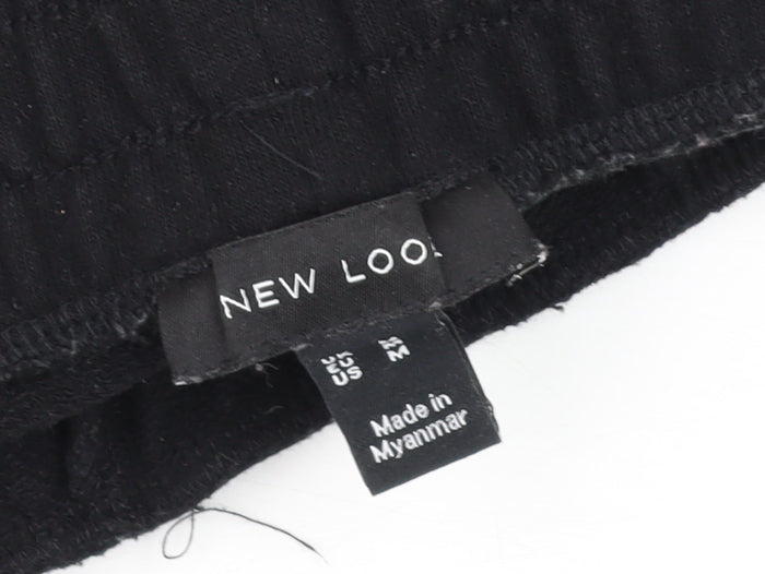 New Look Women Black M Sweat Shorts Cotton Stretch Jersey