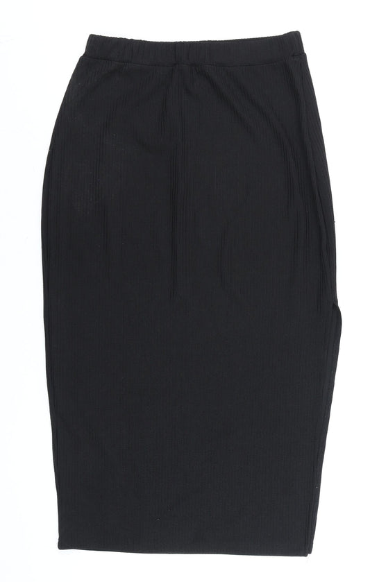 BOTURE Women's Black Size 10 Midi Pencil Skirt Elastic Waist