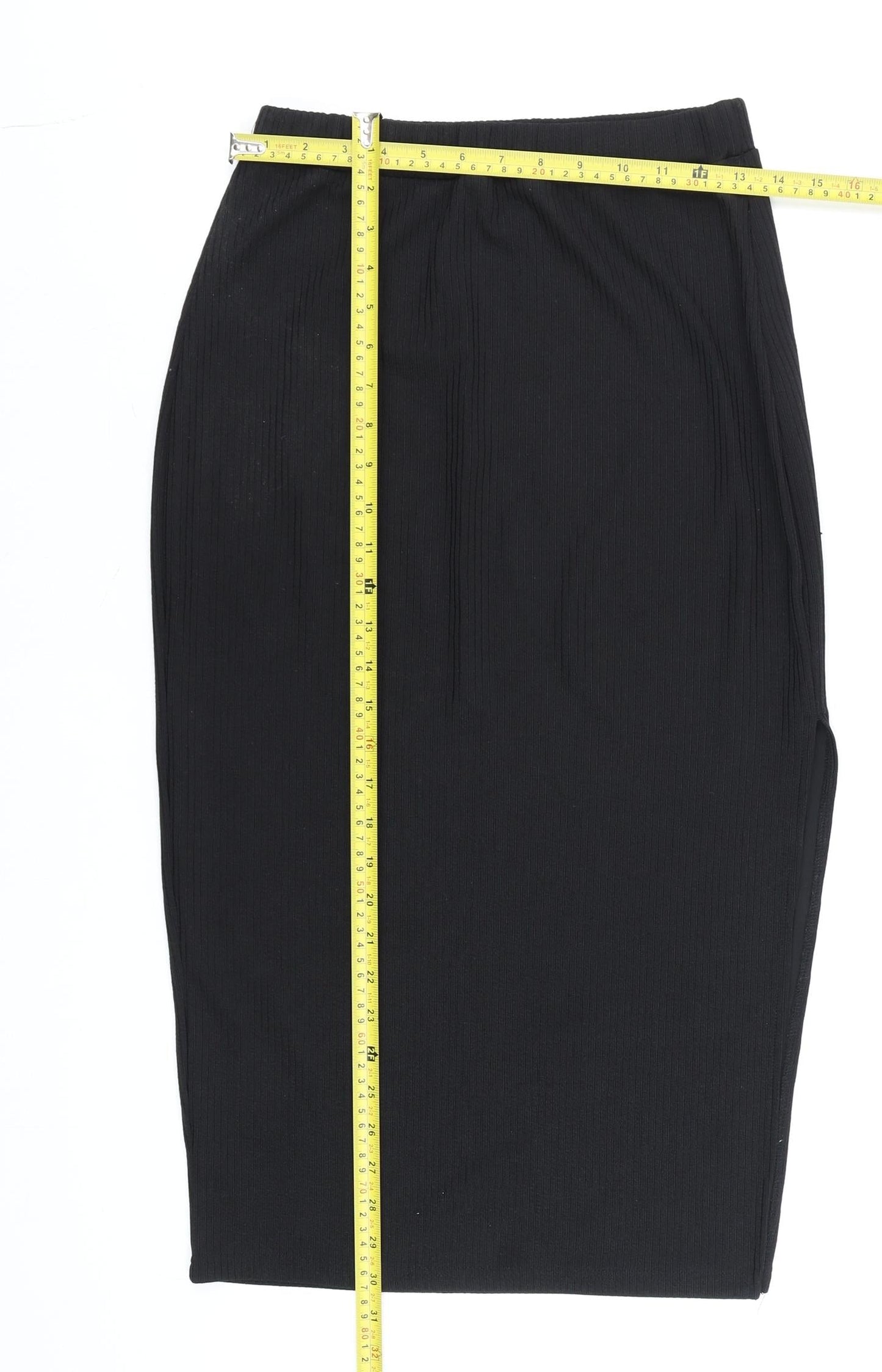 BOTURE Women's Black Size 10 Midi Pencil Skirt Elastic Waist
