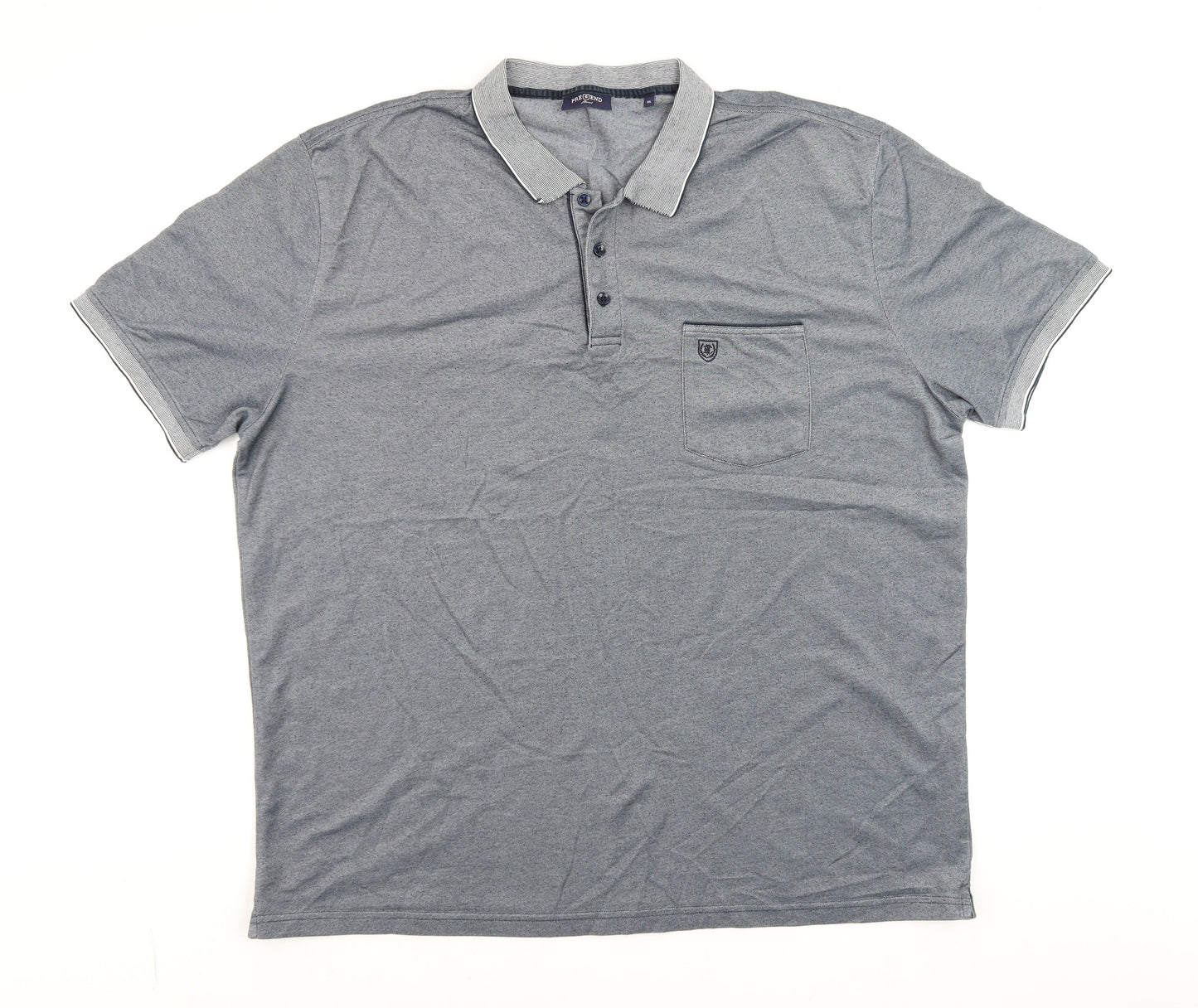 Pre End Men’s Grey 3XL Cotton Blend Short Sleeve Polo Shirt