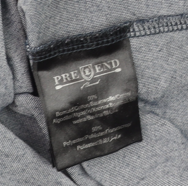 Pre End Men’s Grey 3XL Cotton Blend Short Sleeve Polo Shirt