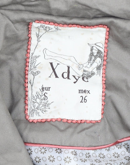 XDYE Womens Grey Double Breasted Trench Coat Size S Classic Style