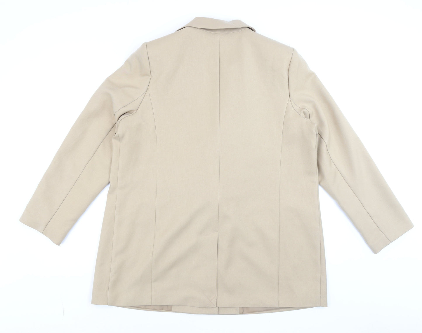F&F Women Beige Double-Breasted Blazer UK 16 Classic Fit