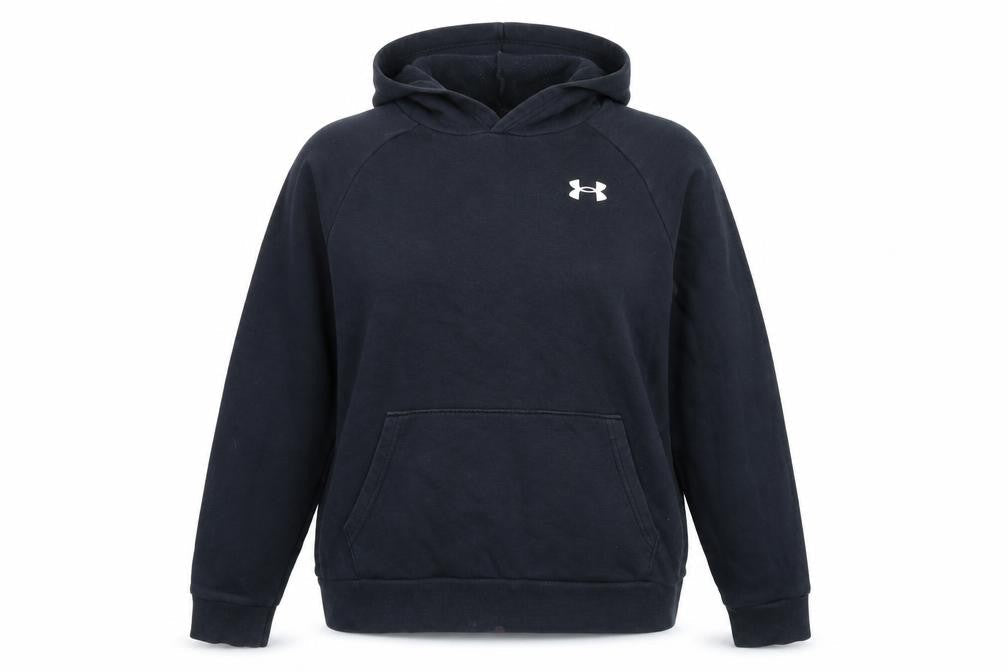 Under Armour Womens Black Pullover Hoodie YLG Loose Fit Logo Sweatshirt
