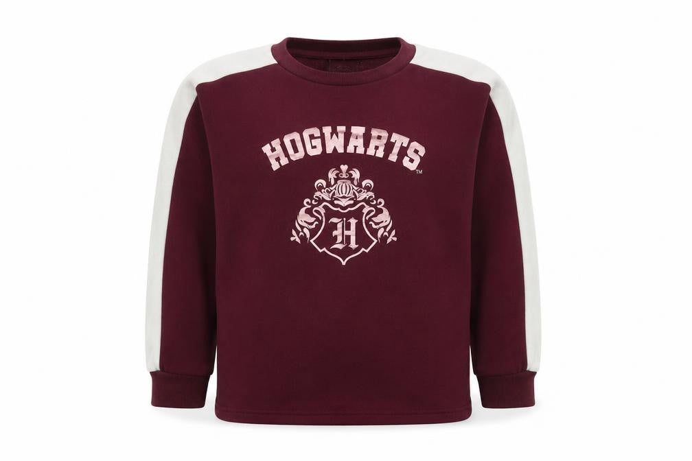 Harry Potter Girls Red Hogwarts Logo Pullover Sweatshirt 14 Years