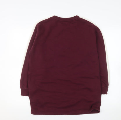 Close-up detail of Harry Potter girls’ red hogwarts logo pullover sweatshirt 14 years