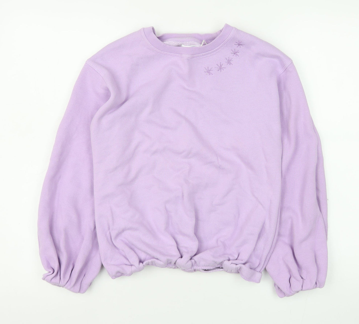 Leigh Tucker Willow Womens Lilac Pullover Sweatshirt Size XS Cotton Blend