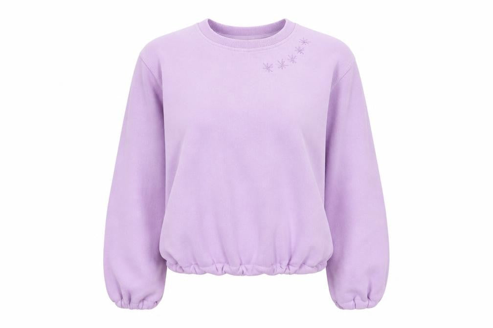 Leigh Tucker Willow Womens Lilac Pullover Sweatshirt Size XS Cotton Blend