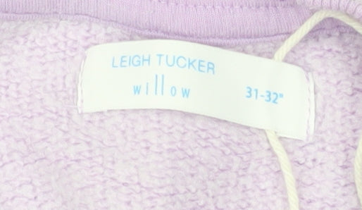 Leigh Tucker Willow Womens Lilac Pullover Sweatshirt Size XS Cotton Blend