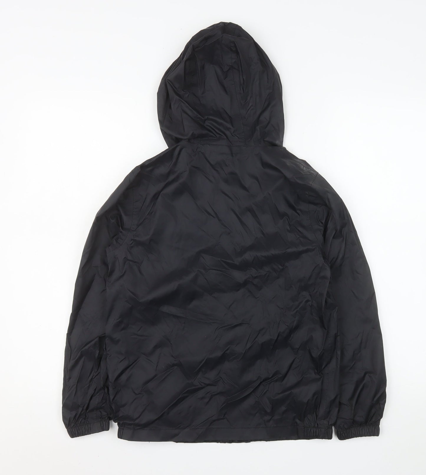 Freedom Trail Girls Black Hooded Rain Coat 9-10 Years Water Resistant Jacket