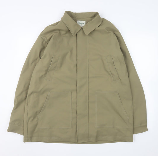 Halara Men's Beige L Basic Jacket Collared Softshell Mid-Length
