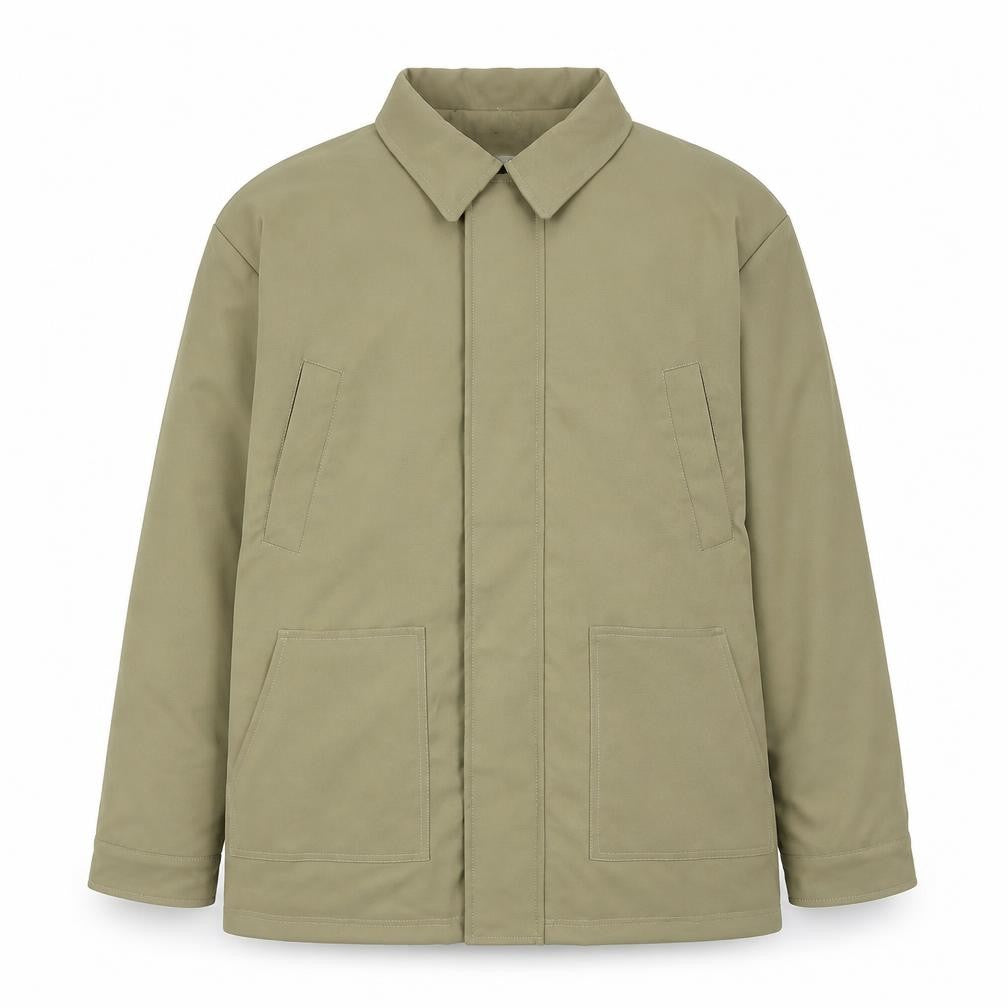 Halara Men's Beige L Basic Jacket Collared Softshell Mid-Length