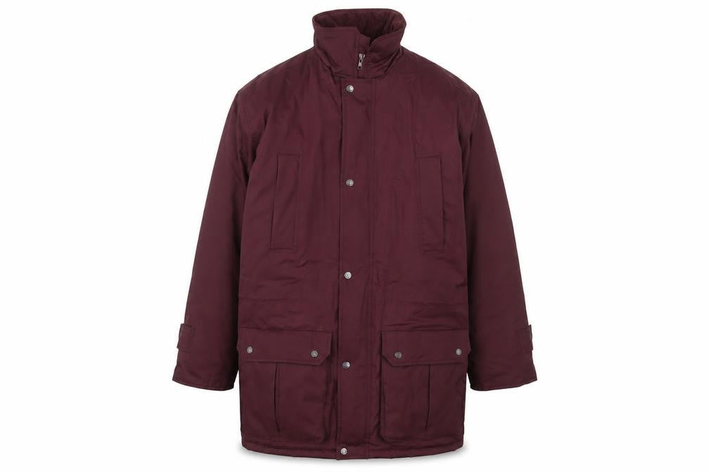 BHS Men's Burgundy Parka Coat M Regular Fit Winter Lined Jacket