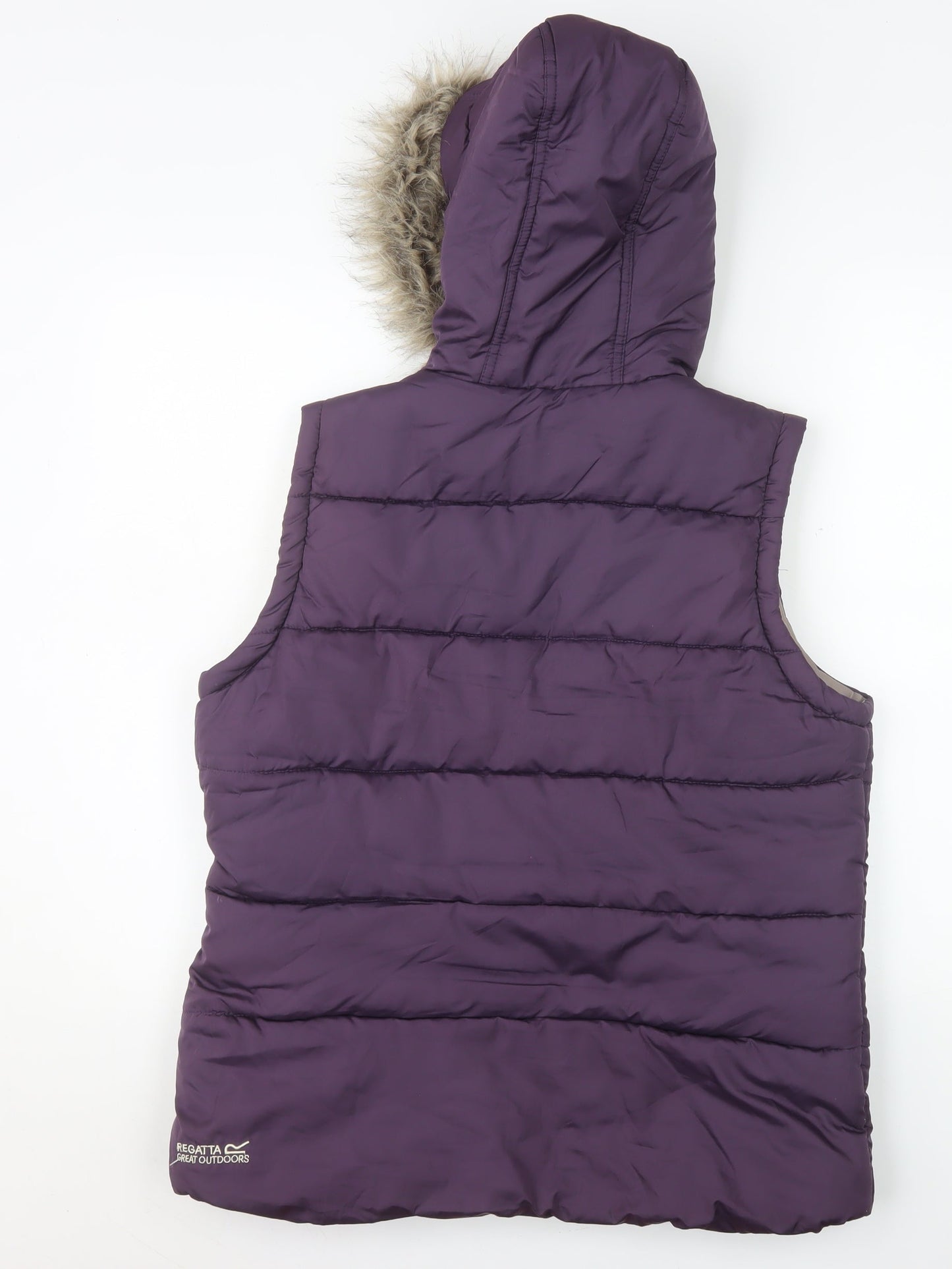 Regatta Women's Purple Hooded Puffer Waistcoat UK 14 Outdoor Gilet