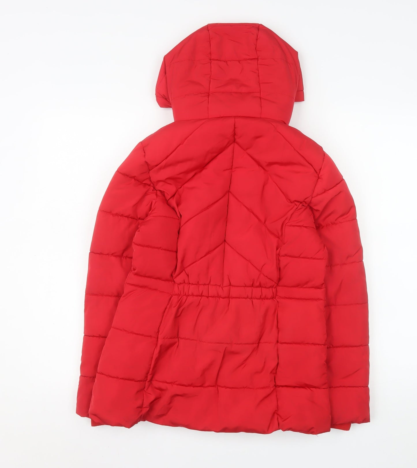 George Girls Red Hooded Puffer Jacket 11-12 Years Winter Coat