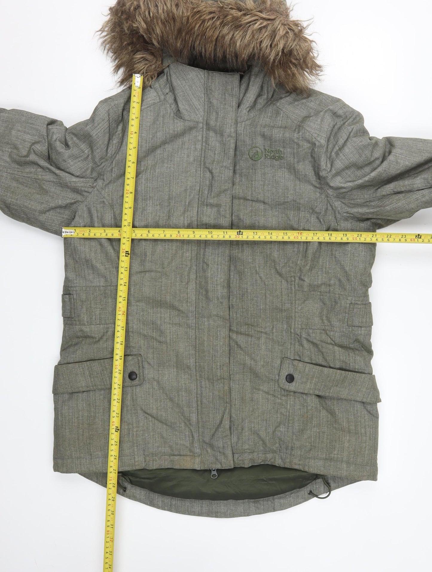 North Ridge Womens Grey Size 14 Winter Padded Parka Jacket