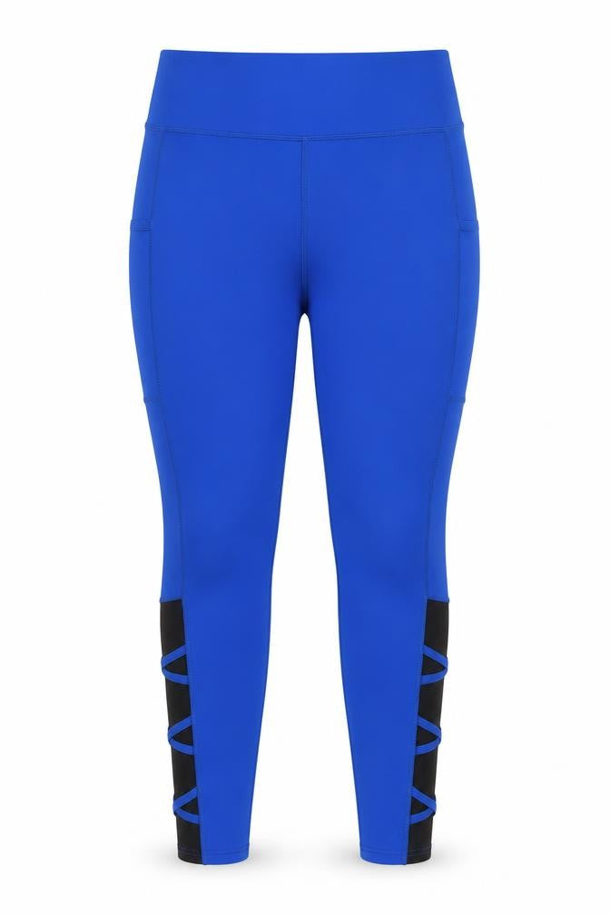 POP FIL Womens Blue XL Stretch Leggings with Side Pockets