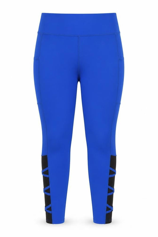 POP FIL Womens Blue XL Stretch Leggings with Side Pockets