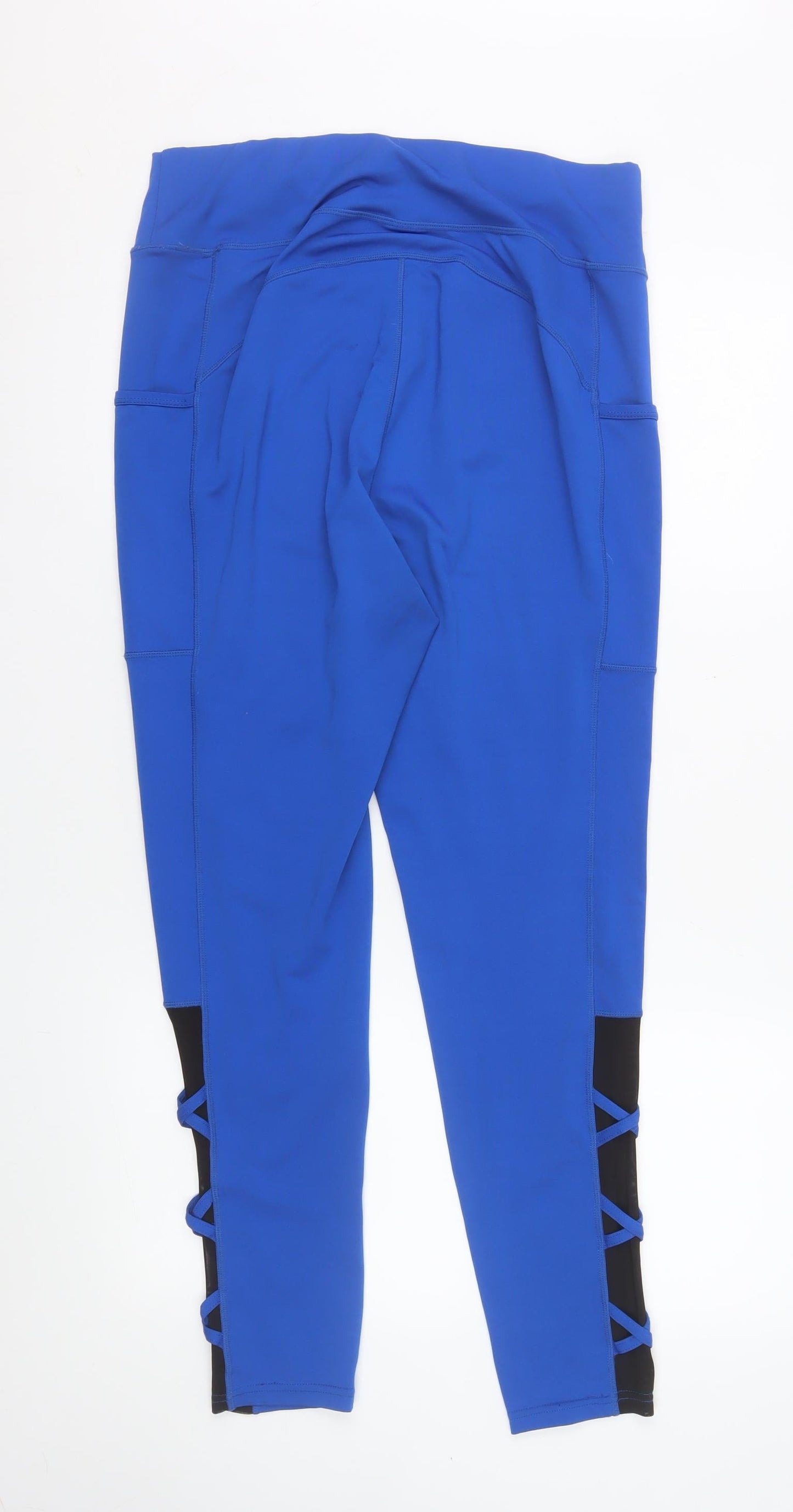 POP FIL Womens Blue XL Stretch Leggings with Side Pockets