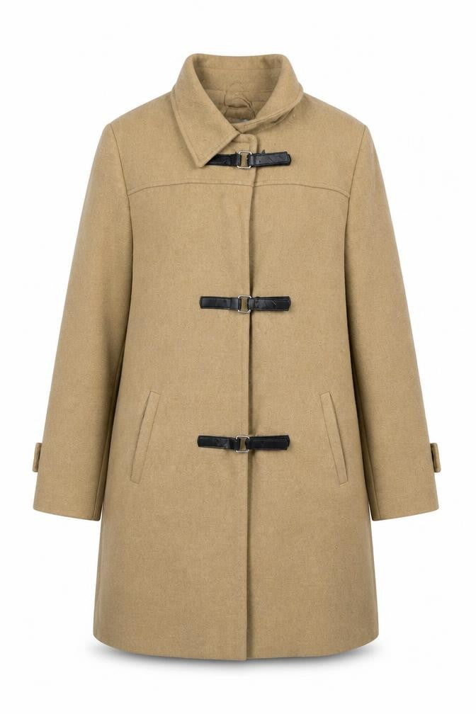 Just Jane Women’s Beige Wool Blend Duffle Coat Size 14