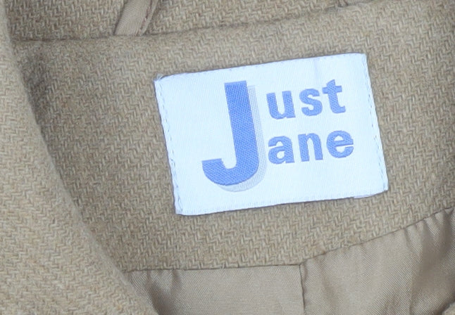 Just Jane Women’s Beige Wool Blend Duffle Coat Size 14