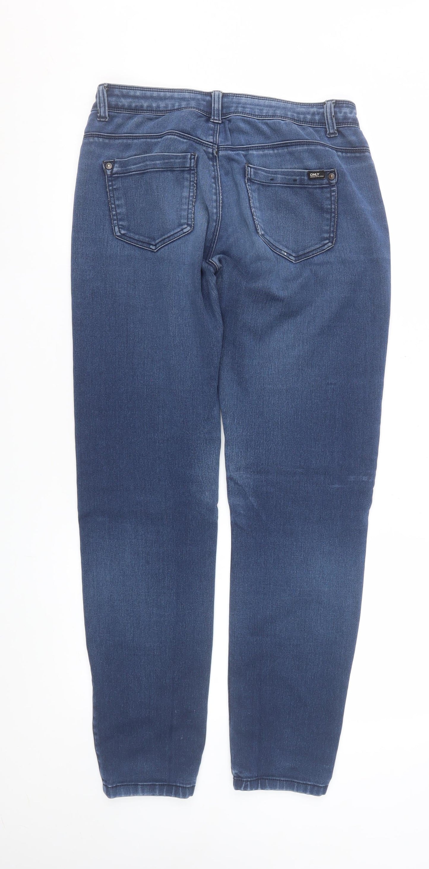 ONLY Women's Blue Mid Rise Straight Jeans Size M L30